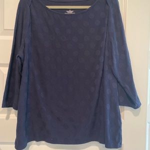 Talbots navy blue top